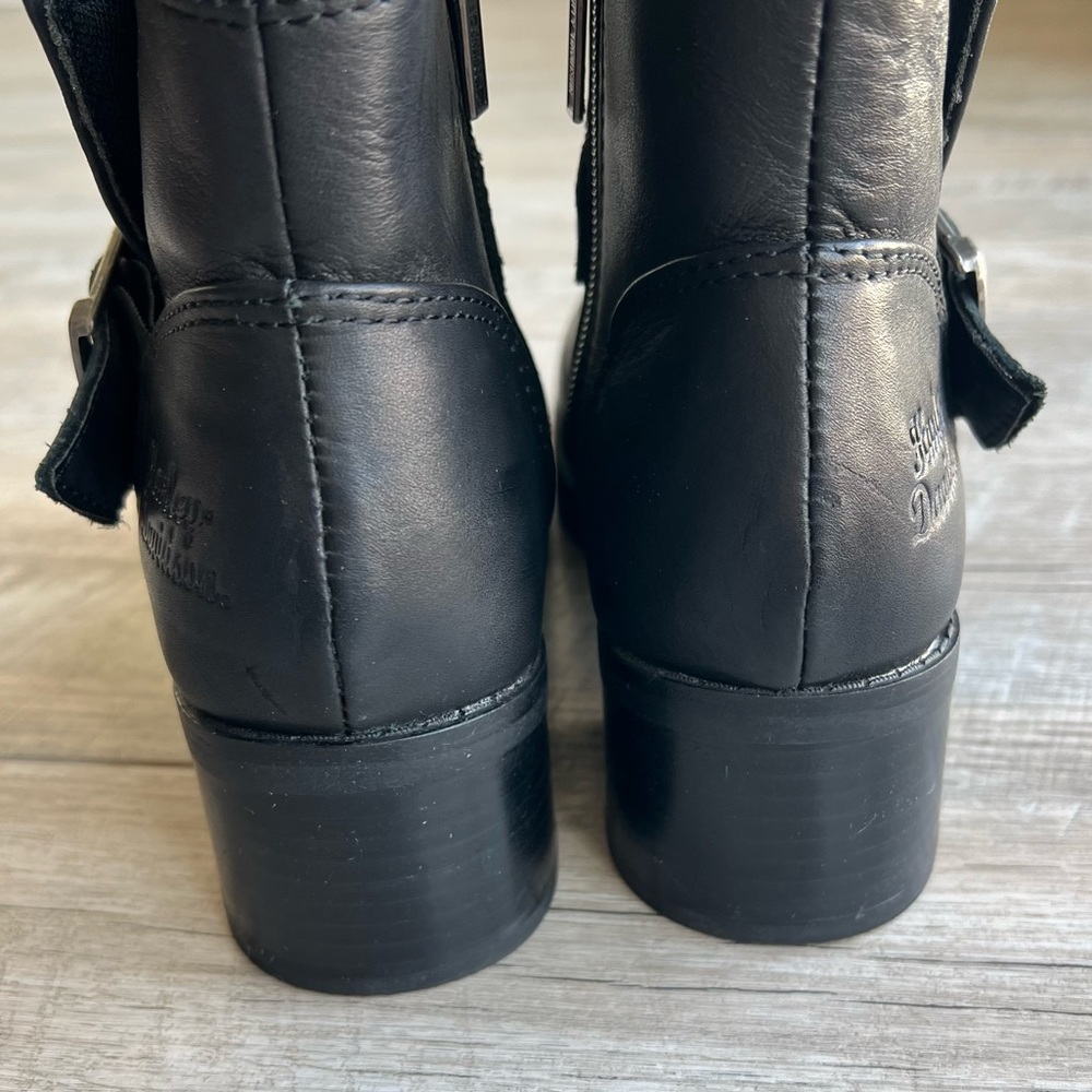 Harley-Davidson Black Leather Buckle Boots - Picture 5 of 12